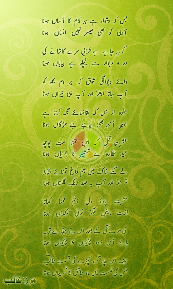 Bus Ke Dushwar Hai Ghazal By Mirza Ghalib - XciteFun.net