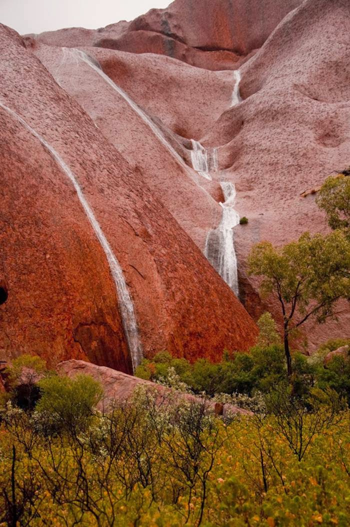 Uluru Raining Waterfalls Australia