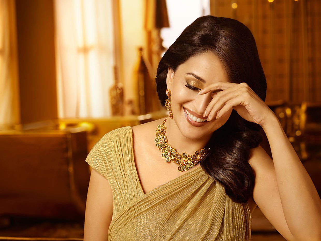 Madhuri Dixit For PNG Golden Jewelry - XciteFun.net