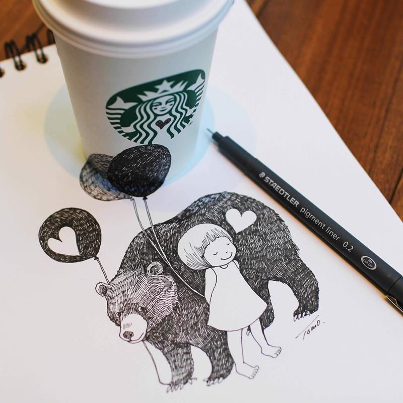 Awesome Paper Drawing With Starbucks Cups - XciteFun.net