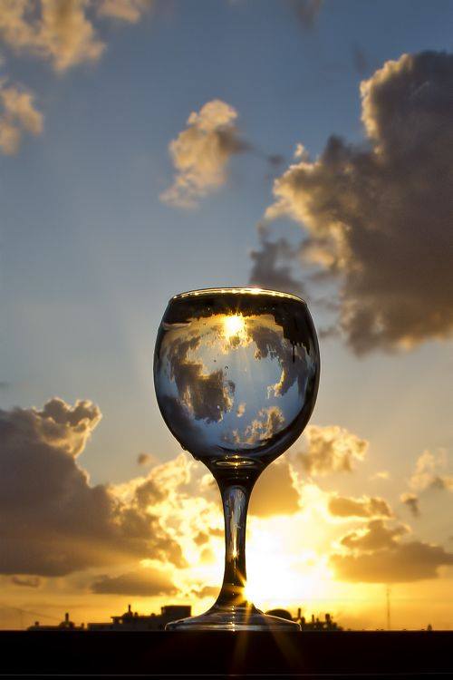 Sunset Photography Through Drinking Glass - XciteFun.net